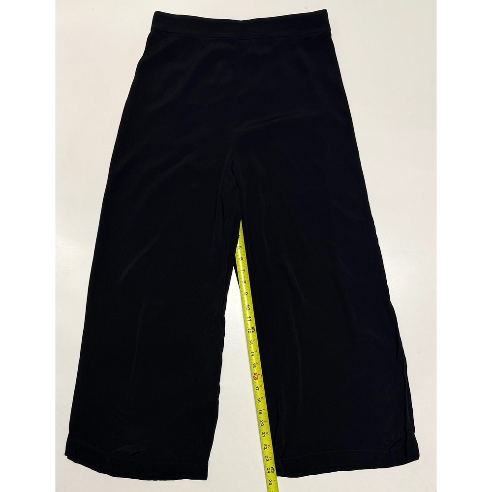 Wilfred Aritzia Faun Black Wide Leg Cropped Pants Culottes Viscose L